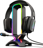 Suporte THE G-LAB K-Stand Radon Gaming Headset Stand iluminação RGB, HUB USB 2 x 2.0