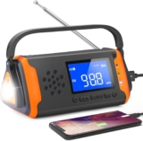 Rádio FM solar com manivela bateria de 4000 mAh