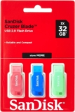 SanDisk 32GB Cruzer Blade USB Flash Drive 3 Unidades
