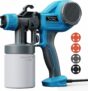 Pistola de pintura HVLP pulverizador de pintura elétrica, 4 bicos e 3 padrões