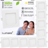 9 x Focos Lumare de 6 watts Slimline, foco embutido IP44 para casa banho