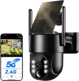 Suloron Câmara de vigilância WiFi exterior solar, 2K 4MP, rede 2,4G e 5G (Branca)