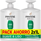 Pantene shampoo suave e liso Pro-V, cabelos encaracolados e rebeldes 2x1litro