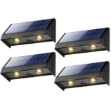 4 x Luzes solares para exterior impermeáveis, 1200 mAh