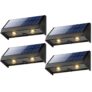 4 x Luzes solares para exterior impermeáveis, 1200 mAh