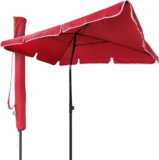 Guarda-sol retangular proteção UV50 200x125cm Vermelho