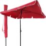 Guarda-sol retangular proteção UV50 200x125cm Vermelho