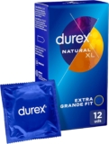 Preservativos Durex naturais XL extra grandes, para conforto e segurança, 12 preservativos