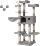 FEANDREA Árvore para Gatos, XXL, 164 cm, Cinza Claro 50 x 50 x 164 cm