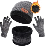 Conjunto de luvas, cachecóis e gorro, Luvas sensíveis para ecrãs táteis