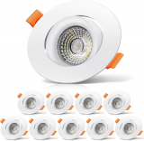 Conjunto de 10 focos LED encastráveis rotativos 10x10W GU10 230V