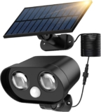 Luz solar para exteriores com sensor de movimento, impermeável, IP65, com cabo de 4,8 m