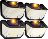 KASONIC Luzes solares com sensor duplo para cercas, 6500 K impermeáveis
