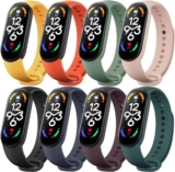 8 braceletes substituição para Xiaomi Mi Band 6 / Amazfit Band 5 / Xiaomi Mi Band 5