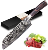 Faca de cozinha Japonesa Santoku de 7 polegadas aço inoxidável de alto carbono alemão