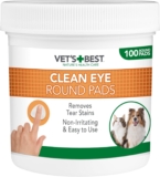 Vet’s Best Almofadas de limpeza de olhos, naturais para cães 100 unidades
