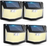 Luz exterior solar LED jardim: 248 LED luzes solares com sensor de movimento