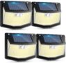 Luz exterior solar LED jardim: 248 LED luzes solares com sensor de movimento
