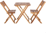 Conjunto de jardim 1 mesa mais 2 cadeiras, madeira de acácia