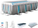 Intex Piscina removível retangular, Prism Frame, 400 x 200 x 122 cm