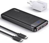 Kit PowerBank 10000mAh PD20W + carregador 20 W + cabo USB-C