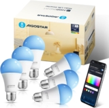 Aigostar Lâmpadas inteligentes E27 lâmpadas WiFi LED 9W
