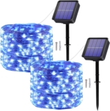 Luzes com carregamento solar à prova de água 2 × 120 LED 12M (AZUL)