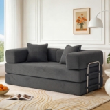 sofá cama de 2 lugares 160 cm com espuma e molas para sala de estar