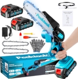 Mini Motoserra Eletrica 6 polegadas, 2 baterias e 2 correntes