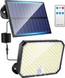 Luz solar exterior e jardim, 190 LED, 3 modos de luzes, controlo remoto, IP65