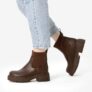 DREAM PAIRS Chelsea Boots Botas para mulher, impermeáveis, com sola grossa