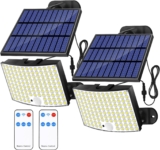 ZASUN Luz solar exterior com sensor de movimento [2 Focos]