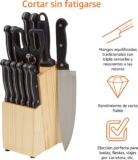 Conjunto de facas de cozinha Amazon Basics com 14 peças e suporte