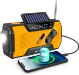 Rádio solar com manivela, para emergências, ar livre, campismo, caminhadas.