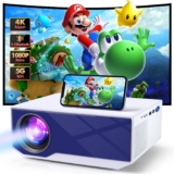 Projetor com Bluetooth e WiFi, suporte nativo 1080P 4K