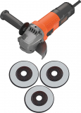 Rebarbadora BLACK+DECKER BEG110A3 750 W 12.000 RPM + 3 discos de 115 mm