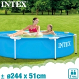 Intex 55242 Piscina redonda Metal Frame cor azul, medidas Ø 244x51cm