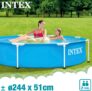 Intex 55242 Piscina redonda Metal Frame cor azul, medidas Ø 244x51cm