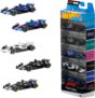 Hot Wheels Fórmula 1 conjunto de 5 carros de brinquedo metálico escala 1:64