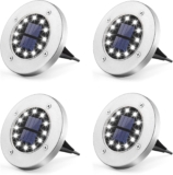 Candeeiro solar de chão para jardim, 12 LED, 4 unidades