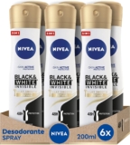 NIVEA Black & White Invisible Silky Smooth Spray en pack de 6 (6 x 200 ml)