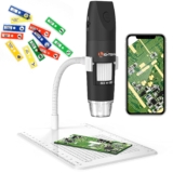 Microscópio digital sem fios, Lightswim 50 ~ 1000 x, com câmara HD 1080P 2MP, 8 luzes LED