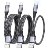 Cabo USB C [Conjunto de 3 0,3 m 1 m 2 m] Cabo USB C