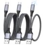 Cabo USB C [Conjunto de 3 0,3 m 1 m 2 m] Cabo USB C