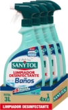 Sanytol Desinfetante Anticalcário para Casa de Banho, Pack de 4 x 750 ML = 3L