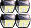 Gobikey Luz solar exterior 138 LED/3 modos luzes com sensor de movimento, certificado IP65 impermeável, pack de 4 peças