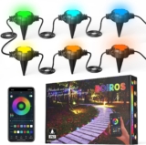 Luzes LED para exterior IP67 16 LEDs RGB inteligentes com controlo APP