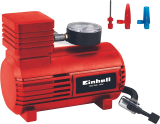 Einhell CC-AC 12 V – Compressor de ar para carro, 18 bar, 3 adaptadores, 2,90m Comprimento