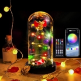 Decoração de Natal, pequena árvore de natal com luzes led controladas por controlo remoto e APP