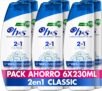 H&S Champô e condicionador anti-caspa 2 em 1 clássico 6x230ml